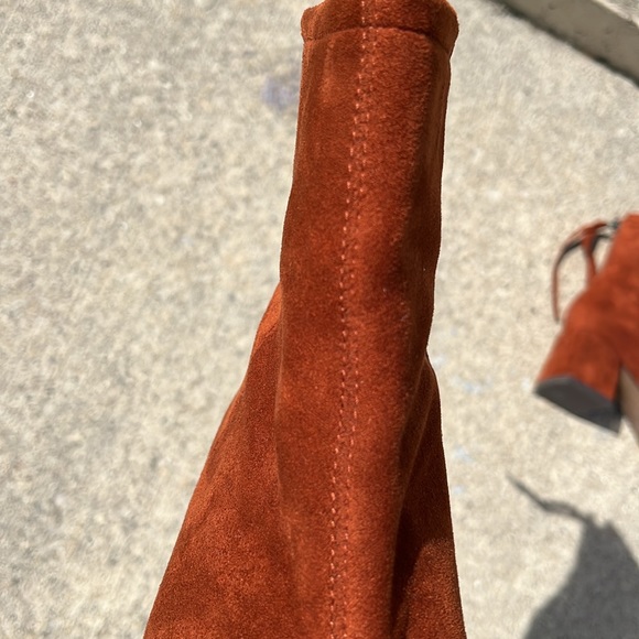 Like new orange Mi.iM faux suede short boots size 8 - Picture 6 of 13